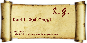Kerti Gyöngyi névjegykártya